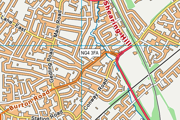 NG4 3FA map - OS VectorMap District (Ordnance Survey)