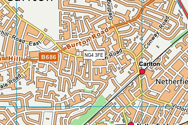 NG4 3FE map - OS VectorMap District (Ordnance Survey)