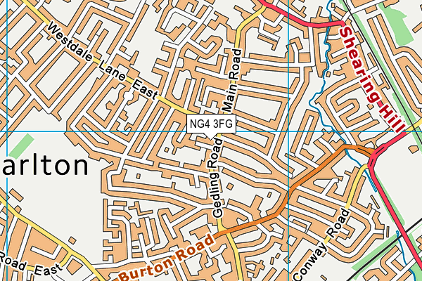 NG4 3FG map - OS VectorMap District (Ordnance Survey)