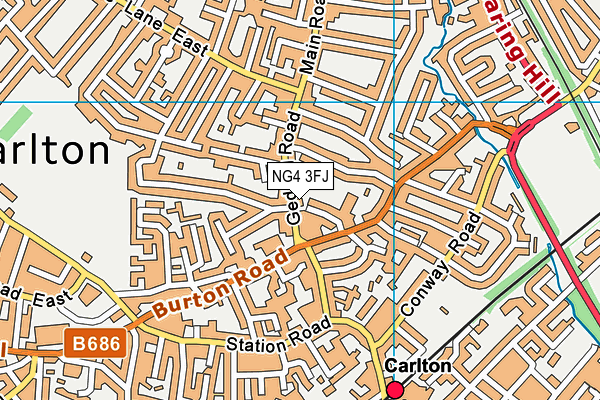 NG4 3FJ map - OS VectorMap District (Ordnance Survey)