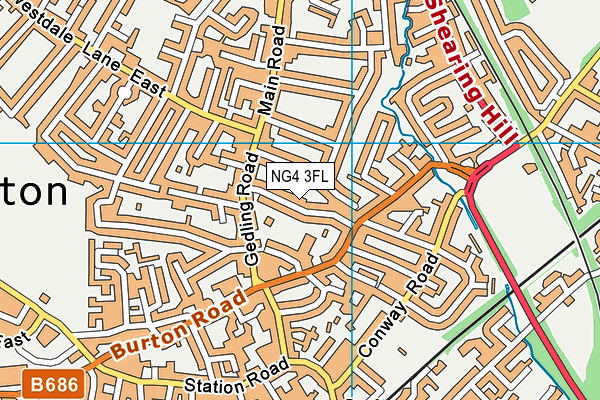 NG4 3FL map - OS VectorMap District (Ordnance Survey)