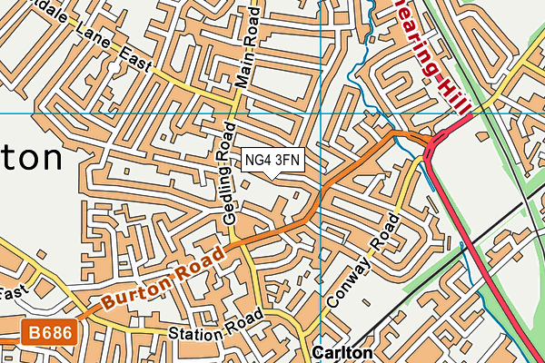 NG4 3FN map - OS VectorMap District (Ordnance Survey)