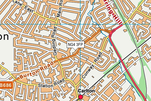 NG4 3FP map - OS VectorMap District (Ordnance Survey)