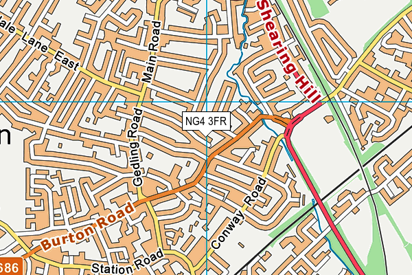 NG4 3FR map - OS VectorMap District (Ordnance Survey)