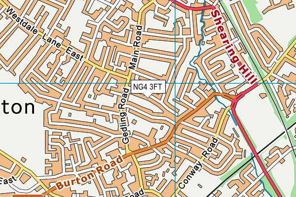 NG4 3FT map - OS VectorMap District (Ordnance Survey)