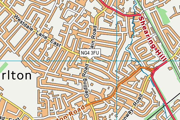 NG4 3FU map - OS VectorMap District (Ordnance Survey)