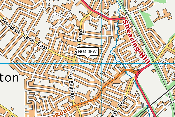 NG4 3FW map - OS VectorMap District (Ordnance Survey)