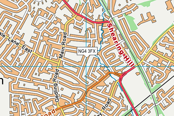 NG4 3FX map - OS VectorMap District (Ordnance Survey)