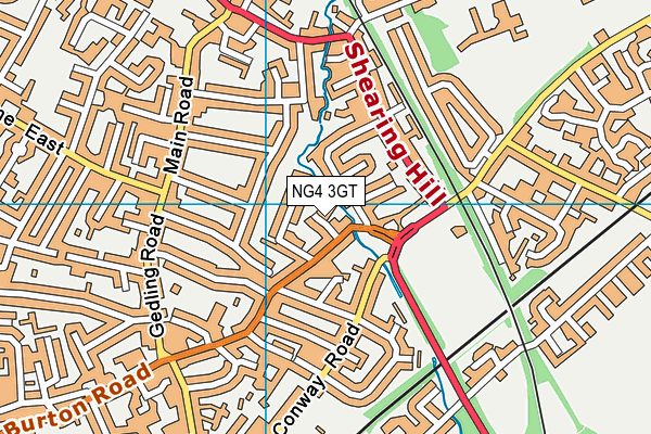 NG4 3GT map - OS VectorMap District (Ordnance Survey)