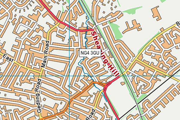 NG4 3GU map - OS VectorMap District (Ordnance Survey)