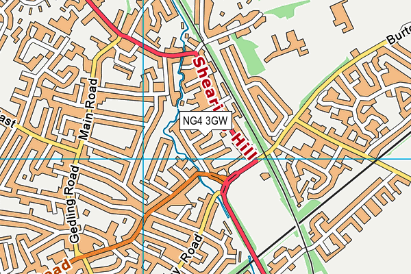 NG4 3GW map - OS VectorMap District (Ordnance Survey)