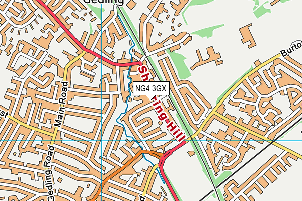 NG4 3GX map - OS VectorMap District (Ordnance Survey)