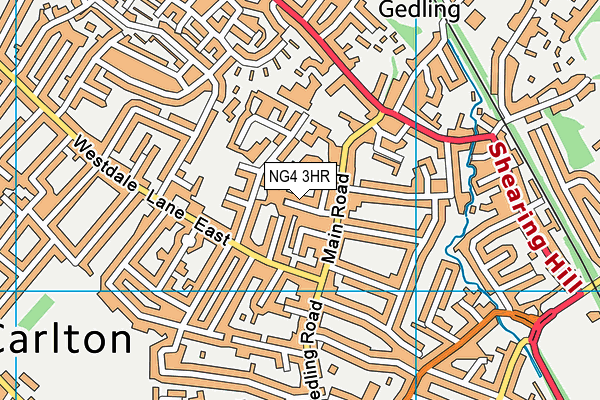 NG4 3HR map - OS VectorMap District (Ordnance Survey)