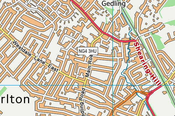 NG4 3HU map - OS VectorMap District (Ordnance Survey)