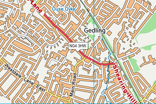 NG4 3HW map - OS VectorMap District (Ordnance Survey)