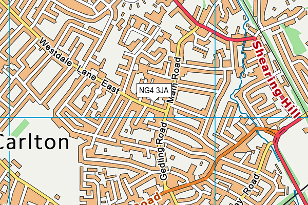 NG4 3JA map - OS VectorMap District (Ordnance Survey)