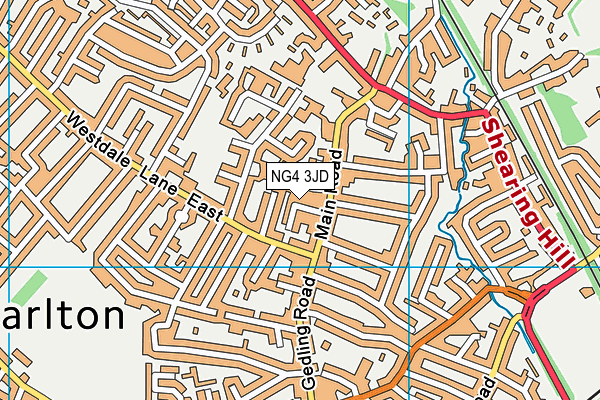 NG4 3JD map - OS VectorMap District (Ordnance Survey)