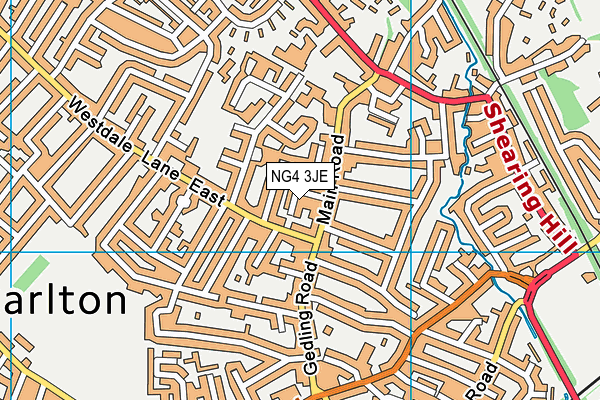 NG4 3JE map - OS VectorMap District (Ordnance Survey)