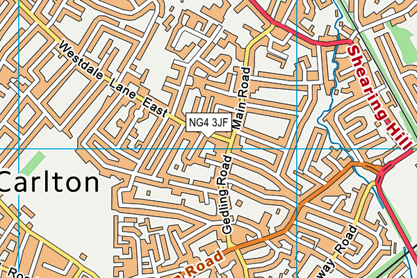 NG4 3JF map - OS VectorMap District (Ordnance Survey)