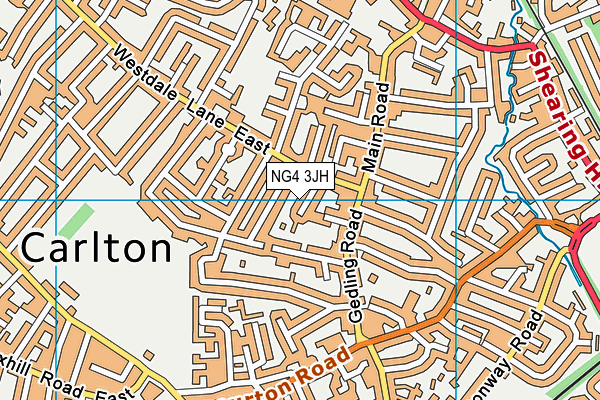 NG4 3JH map - OS VectorMap District (Ordnance Survey)