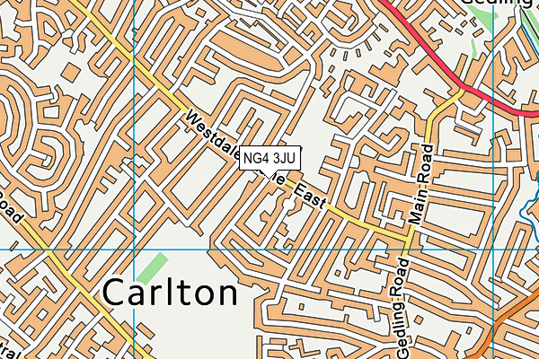 NG4 3JU map - OS VectorMap District (Ordnance Survey)