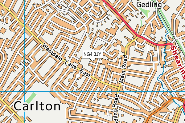 NG4 3JY map - OS VectorMap District (Ordnance Survey)