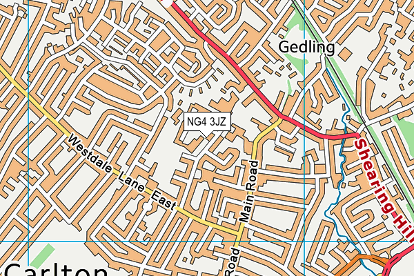 NG4 3JZ map - OS VectorMap District (Ordnance Survey)