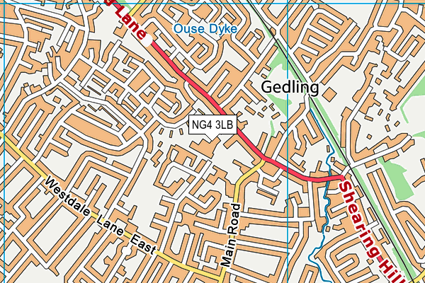 NG4 3LB map - OS VectorMap District (Ordnance Survey)