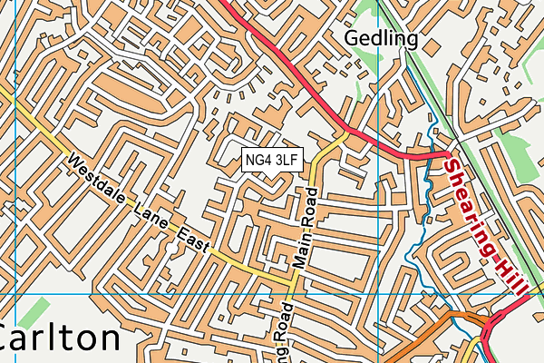 NG4 3LF map - OS VectorMap District (Ordnance Survey)