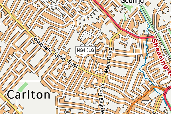 NG4 3LG map - OS VectorMap District (Ordnance Survey)