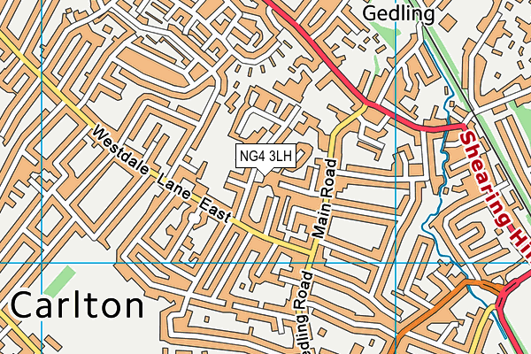 NG4 3LH map - OS VectorMap District (Ordnance Survey)