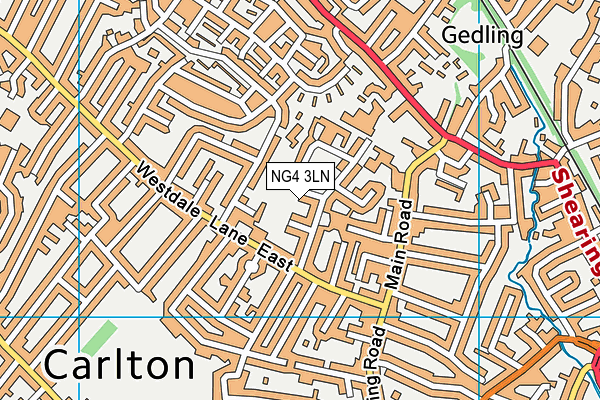 NG4 3LN map - OS VectorMap District (Ordnance Survey)