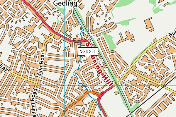 NG4 3LT map - OS VectorMap District (Ordnance Survey)