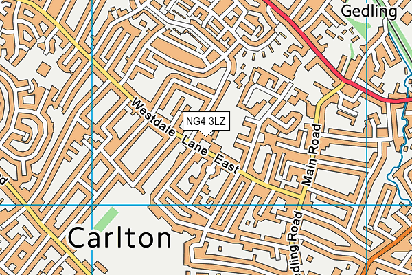 NG4 3LZ map - OS VectorMap District (Ordnance Survey)