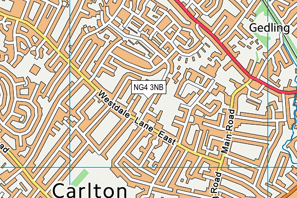 NG4 3NB map - OS VectorMap District (Ordnance Survey)