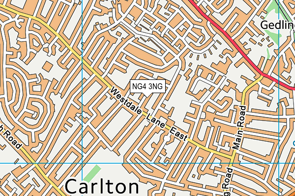 NG4 3NG map - OS VectorMap District (Ordnance Survey)