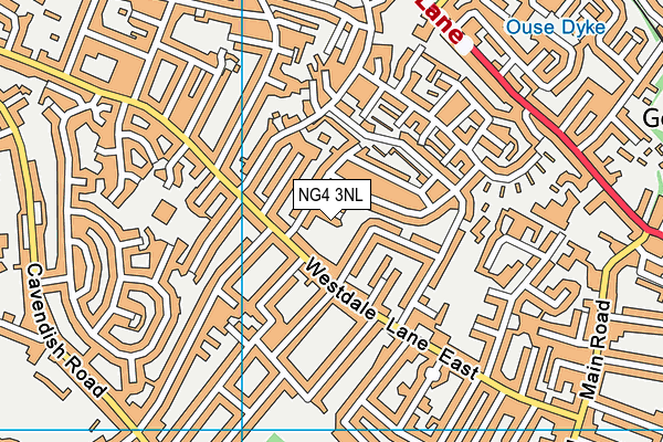 NG4 3NL map - OS VectorMap District (Ordnance Survey)