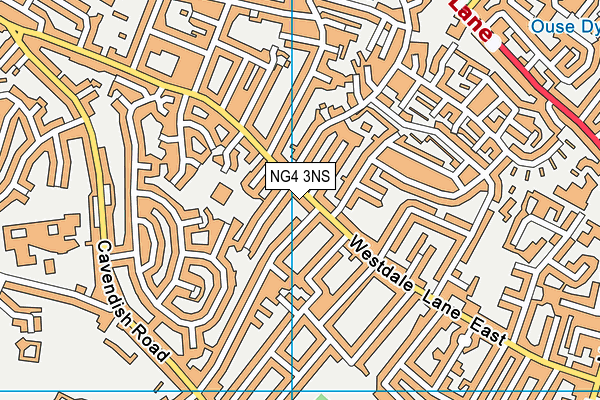 NG4 3NS map - OS VectorMap District (Ordnance Survey)