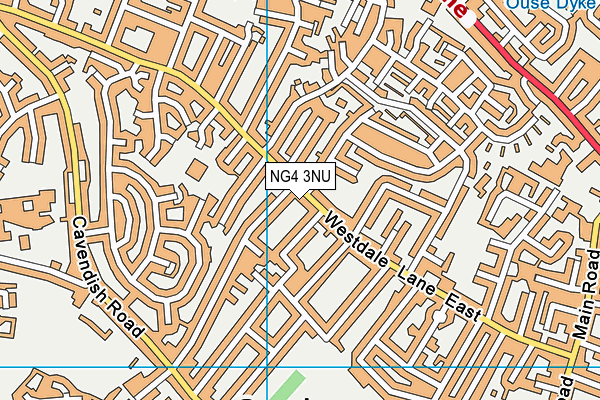NG4 3NU map - OS VectorMap District (Ordnance Survey)