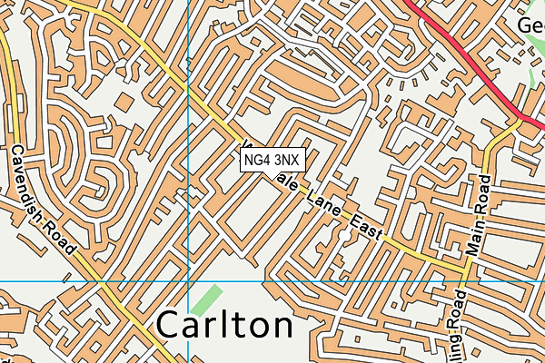 NG4 3NX map - OS VectorMap District (Ordnance Survey)