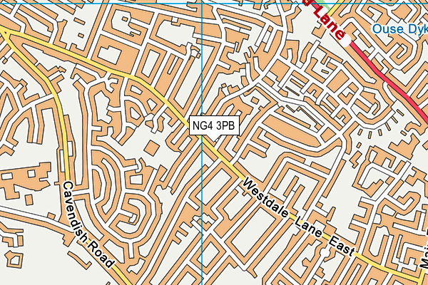 NG4 3PB map - OS VectorMap District (Ordnance Survey)