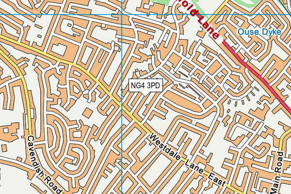 NG4 3PD map - OS VectorMap District (Ordnance Survey)
