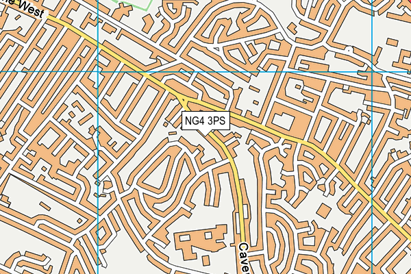 NG4 3PS map - OS VectorMap District (Ordnance Survey)