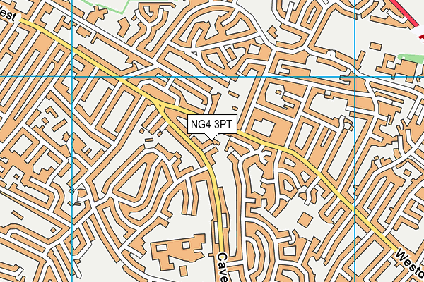 NG4 3PT map - OS VectorMap District (Ordnance Survey)