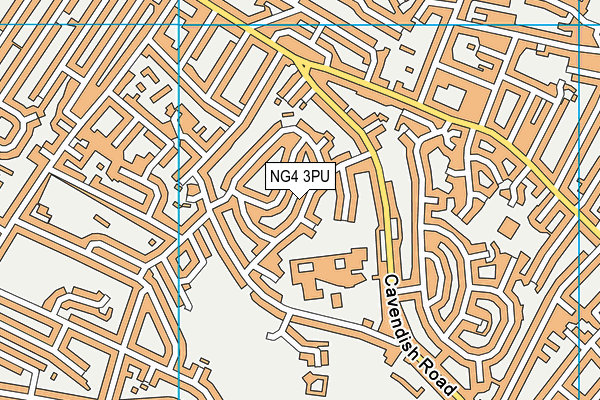 NG4 3PU map - OS VectorMap District (Ordnance Survey)