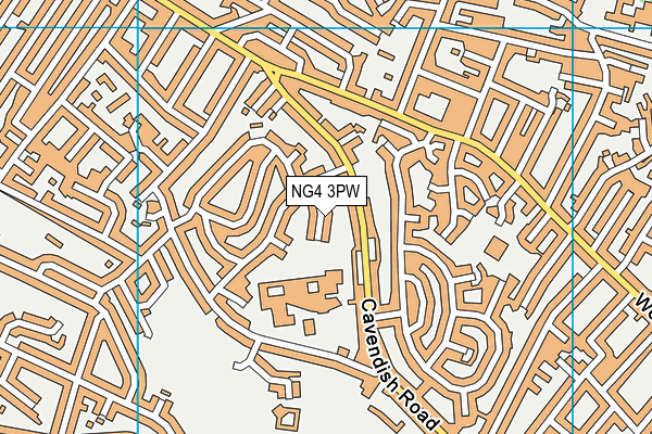 NG4 3PW map - OS VectorMap District (Ordnance Survey)