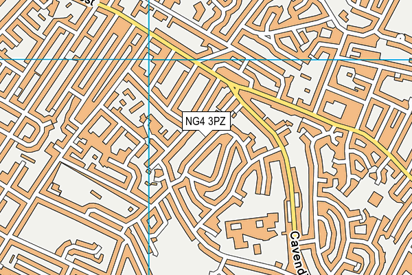 NG4 3PZ map - OS VectorMap District (Ordnance Survey)