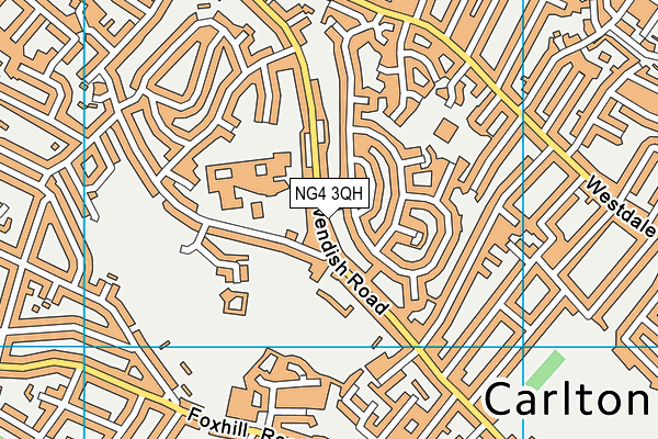 NG4 3QH map - OS VectorMap District (Ordnance Survey)