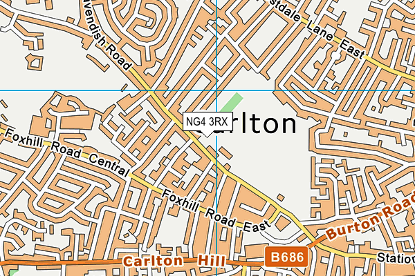 NG4 3RX map - OS VectorMap District (Ordnance Survey)