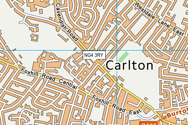 NG4 3RY map - OS VectorMap District (Ordnance Survey)